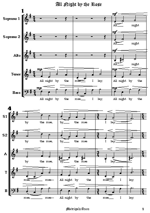 sample pg - MADRIGALS ANON - "All Night by the Rose"