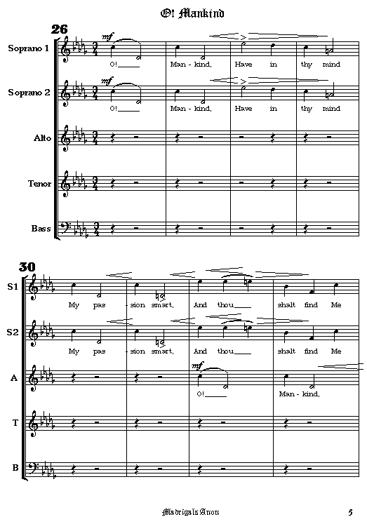 sample pg - MADRIGALS ANON - "O! Mankind"